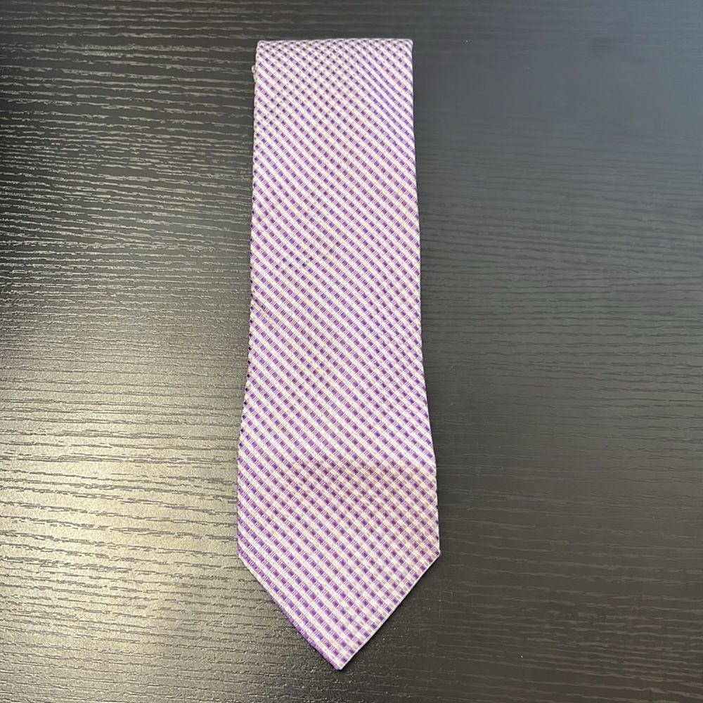 Men's Calvin Klein Purple and Silver Silk Tie